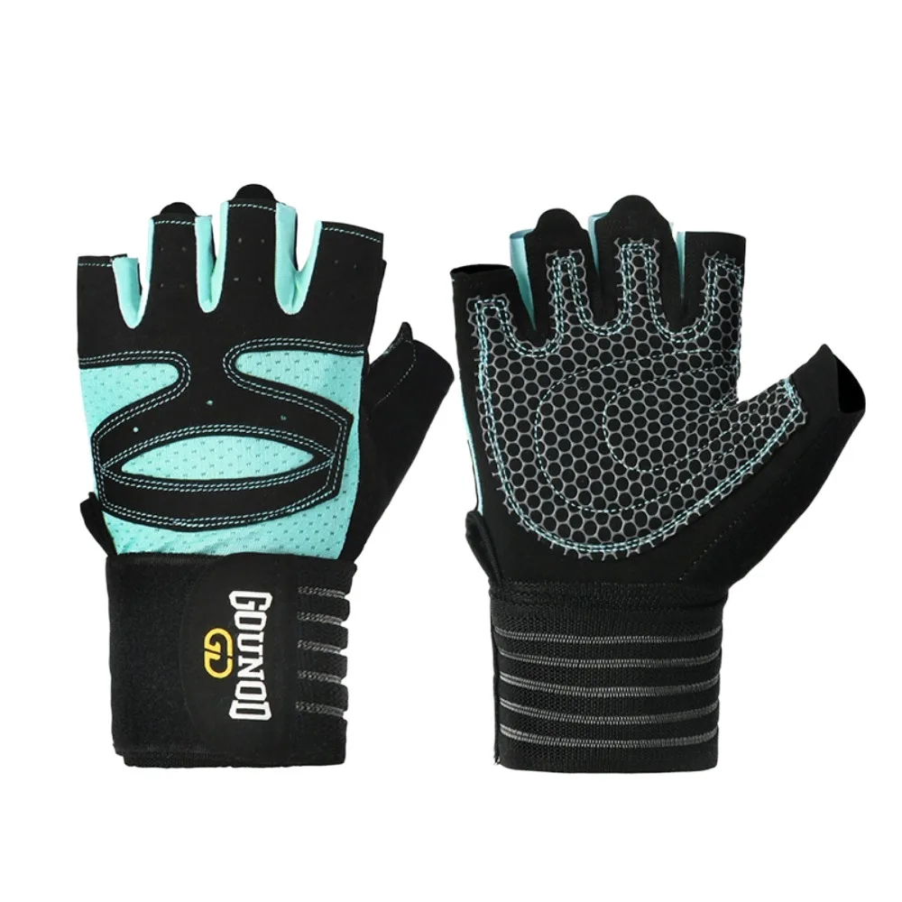 Breathable Weight Lifting Gloves Non-Slip Curved Open Back Cycling Motorcycle Gloves Shockproof Wearproof