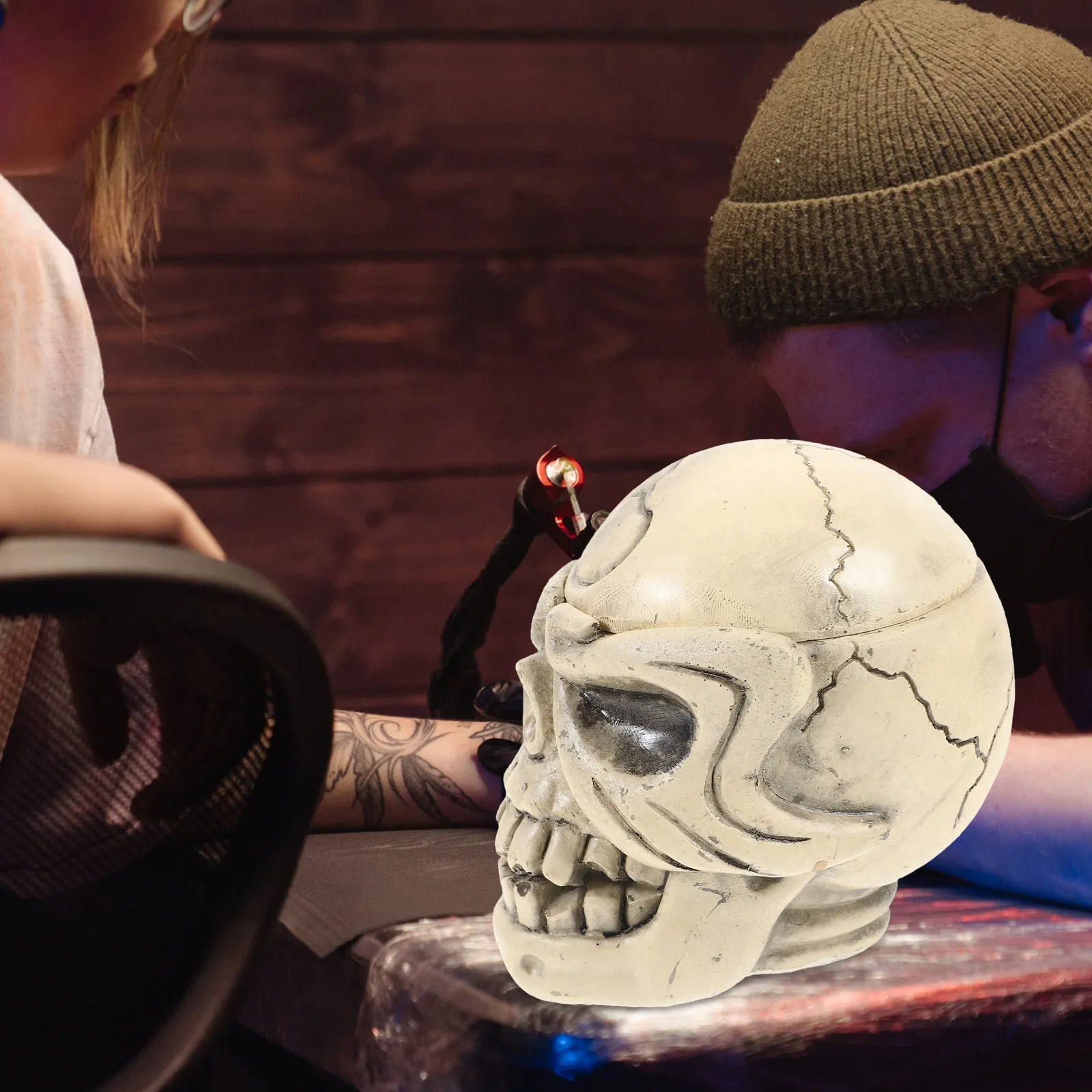 Skull Shape Ink Cup Holder Creative Pigment Rack Stable Color Cup Stand for Tattoo Eyebrow Lip Supplies Color Rack