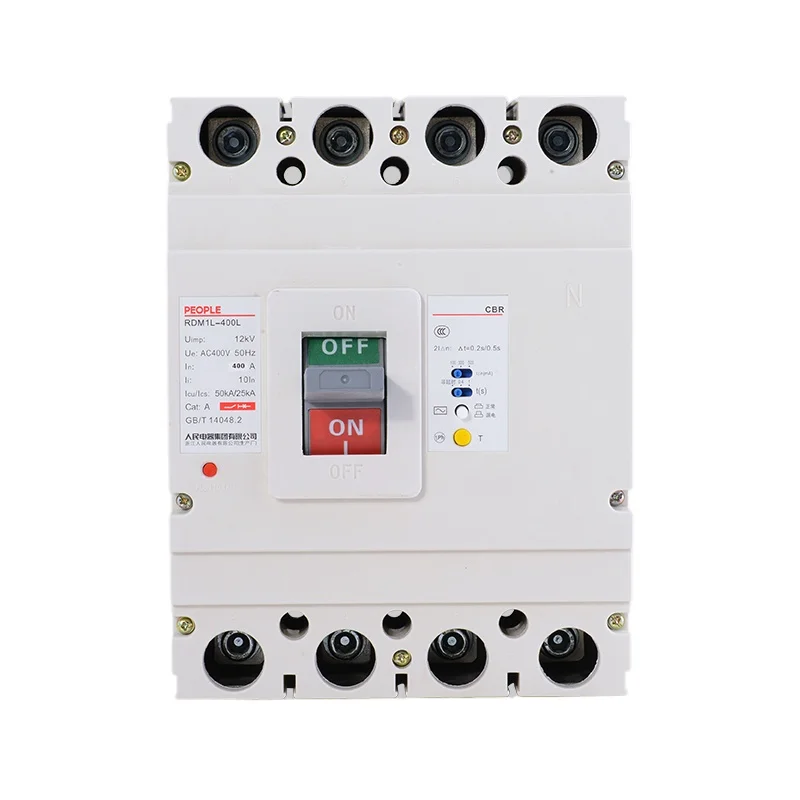 People's Electric RDM1L 630A Leakage Circuit Breaker 250A 3 Phase Four Line Residual Current Breaker
