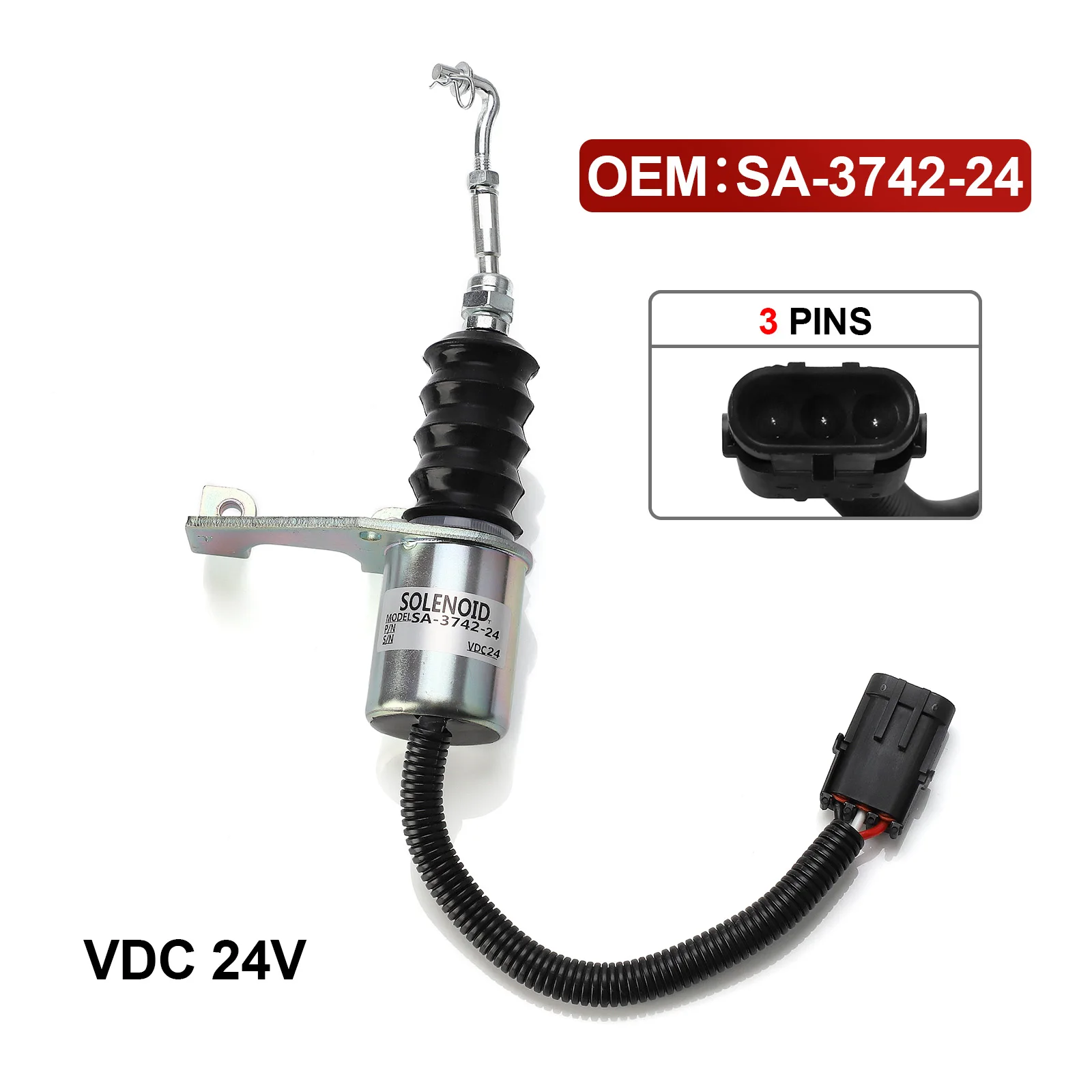 New Car OE SA3742 24 Engine Stop Flameout Shutdown Tool Fuel Shut off Solenoid Valve SA 3742 12 3932017 DC 12V 24V for Deutz RSV