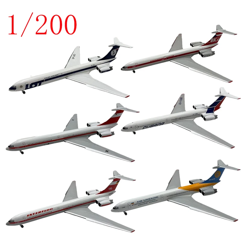 Herpa Asas Diecast 1/200 Escala Russo Ilyushin Air IL-62 Liga Aeronave de Passageiros Modelo de Jogo Estática Coleção Ornamento