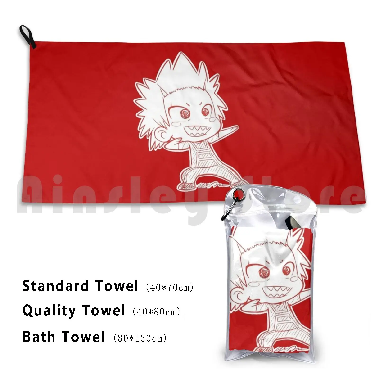 Kirishima-Kun V2 Custom Towel Bath Towel Eijirou Kirishima Kirishima Eijirou Kirishima Kun Bnha Boku No