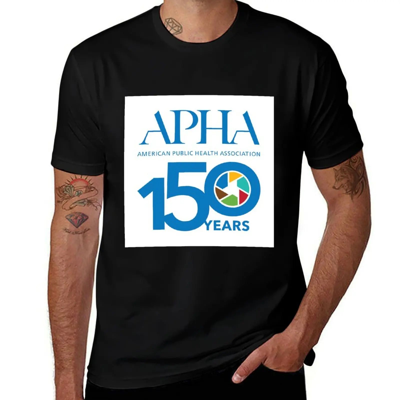 

t man White shirt on t T-Shirt man APHA cotton 150th shirts Full anniversary logo, cotton Color Collection