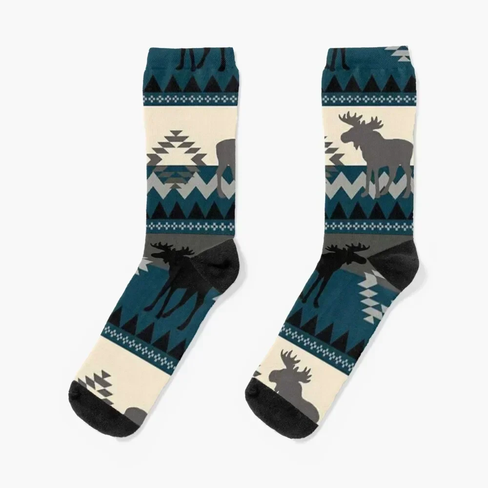 Moose Design Socks professional running christmas gifts winter thermal sports and leisure Woman Socks Men's