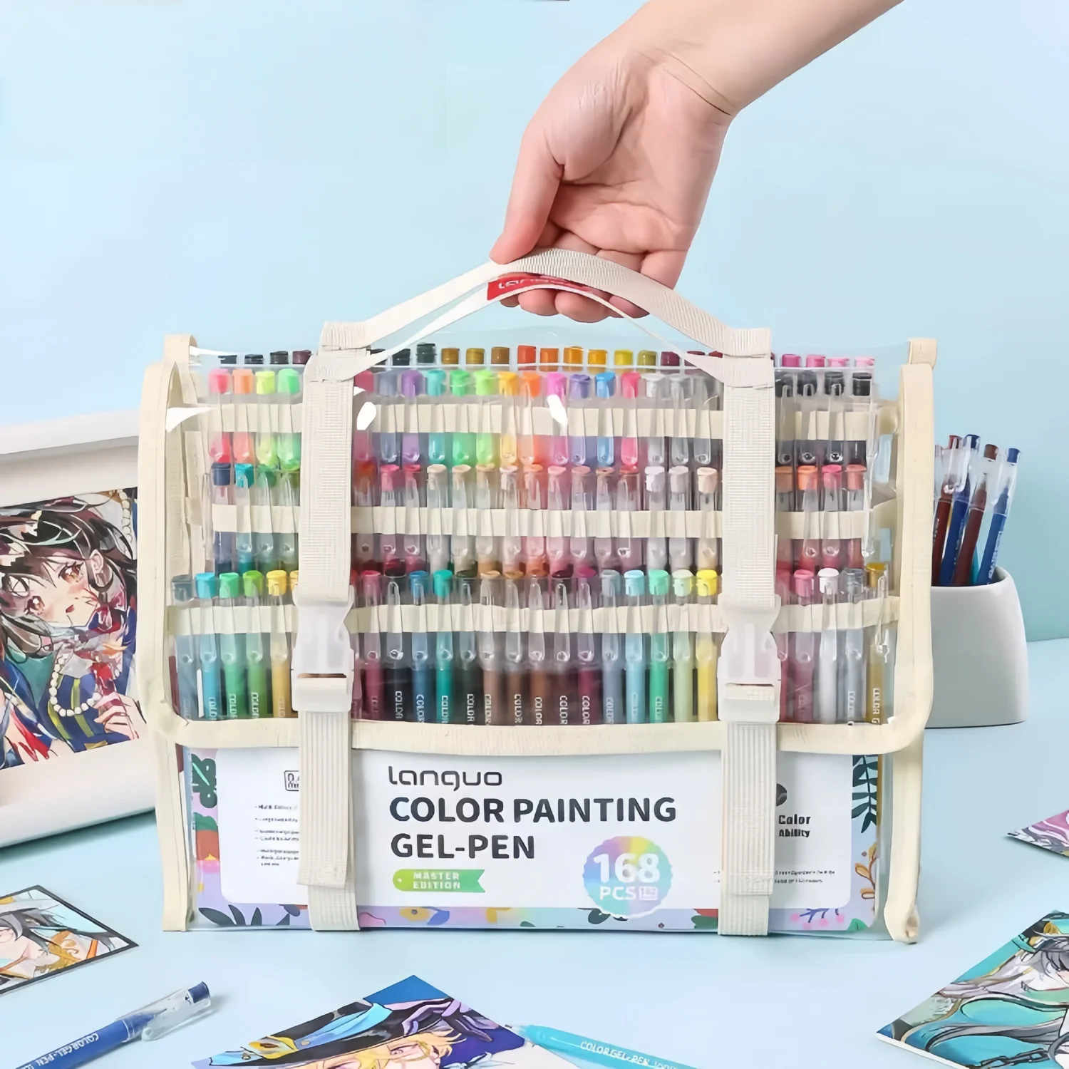 Color Painting Gel Pen Set,With Storage Box,0.6mmNeedle Tip,Rich Color Large Capacity Ink Pens,Art Supplies For Diary,Card,DIY