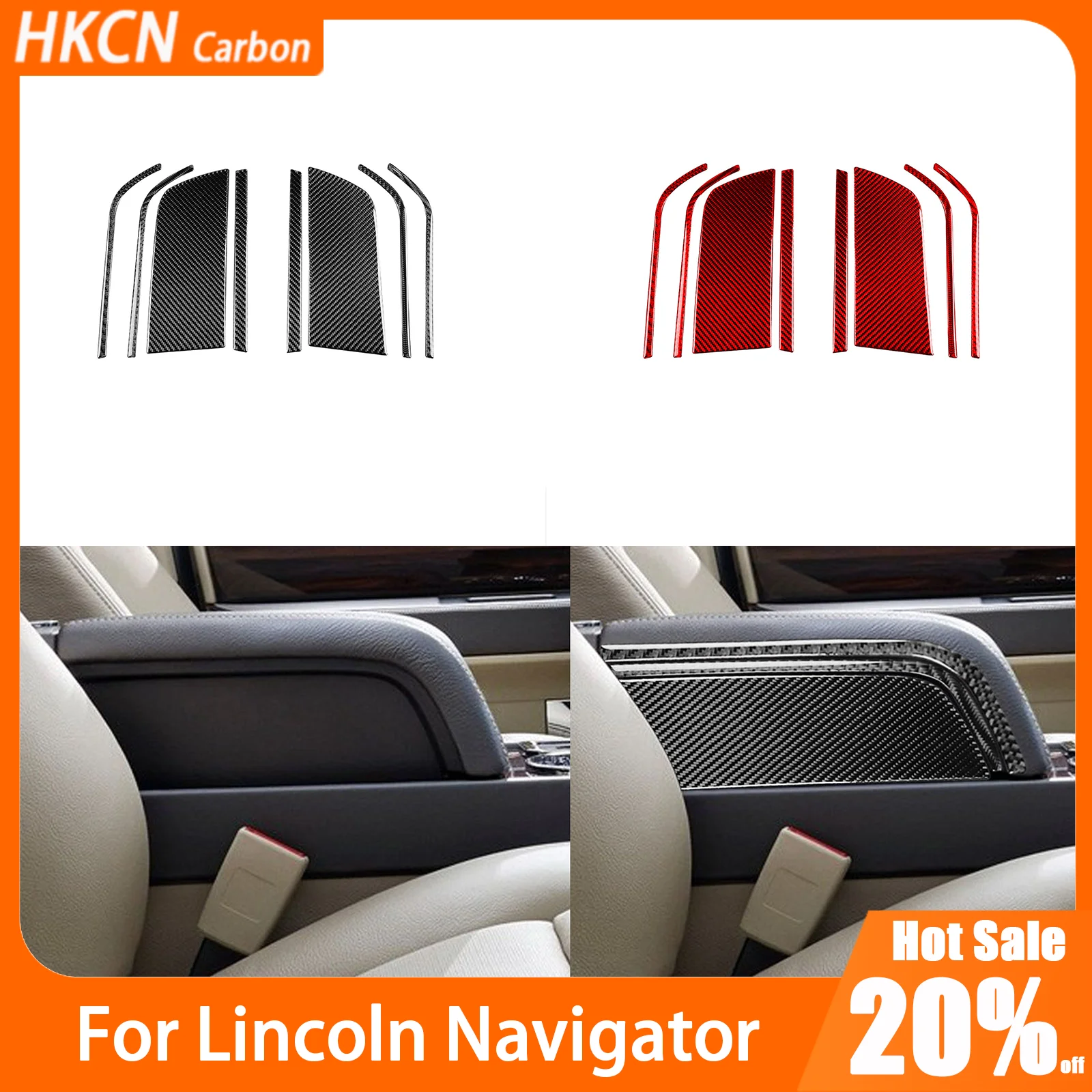 

Аксессуары для салона автомобиля, подлокотник передней консоли из углеродного волокна, боковая панель, накладка, наклейка, наклейка для Lincoln Navigator 2007–2014 гг.