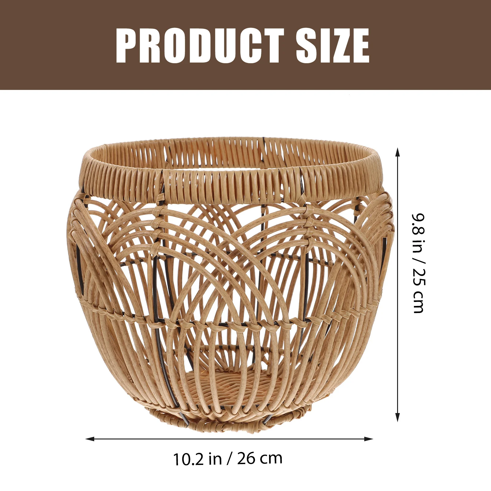 

Simple Imitation Rattan Woven Storage Basket For Snacks Fruits Desktop Organizer Shelf Bin Household Decorative Baskets