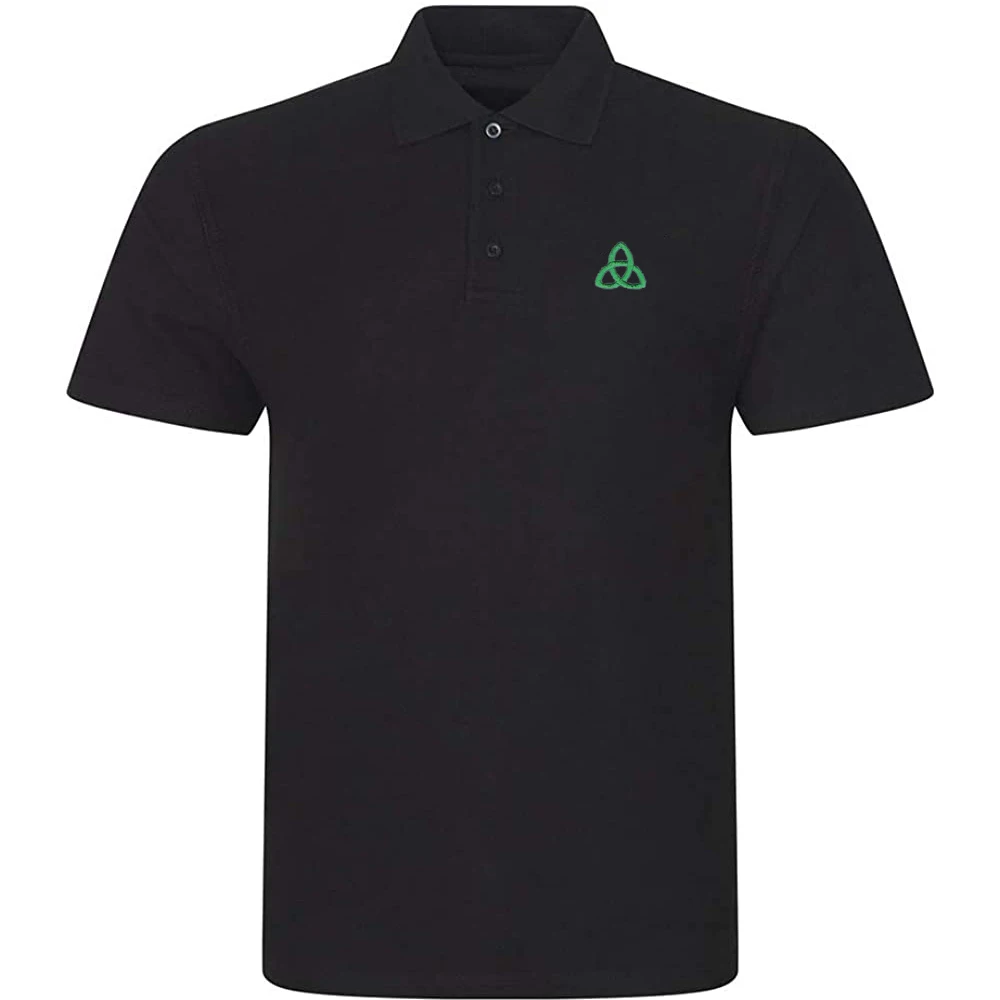 

Lyprerazy Men's Casual Polo Shirt Irish Knot Icon Embroidered Short Sleeve Golf Polo-Shirt