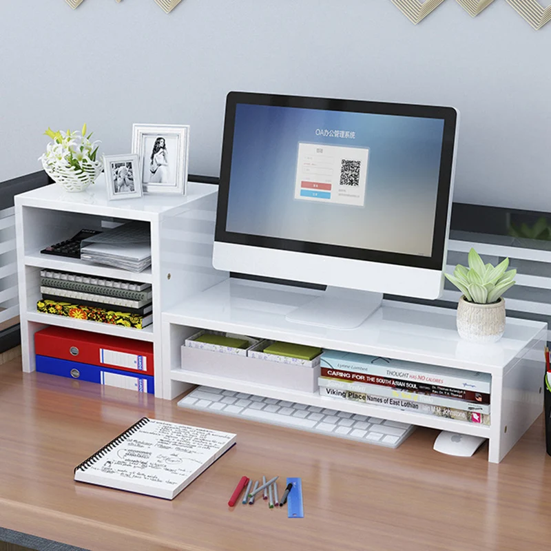 Desktop Screen Monitor Heightening Bracket Computer Elevated Table Rack Office Dormitory Finishing Storage Rack Sundries Rack