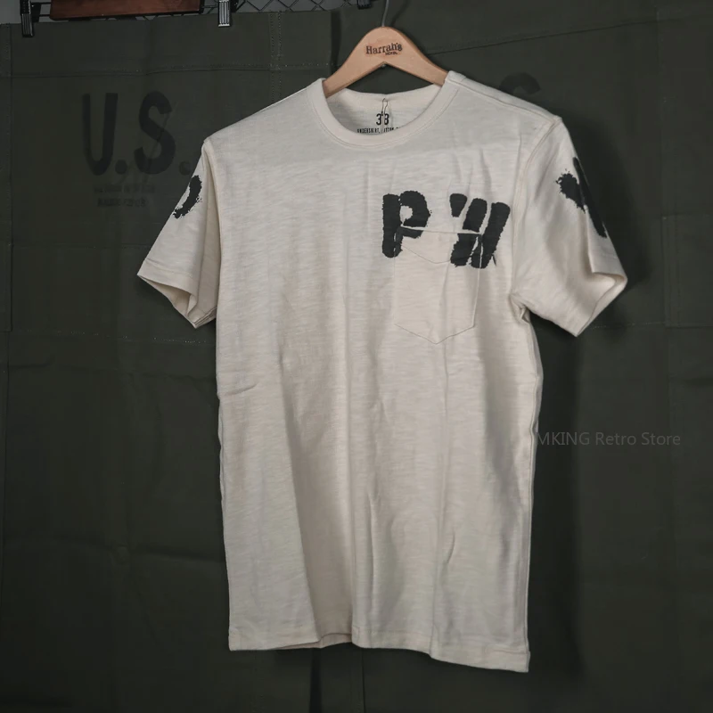 

Rugged Bronson Replica Bamboo Yarn PW Short Sleeve Pocket T-shirt USN Prisoner Primary Color Beige Tee Shirt