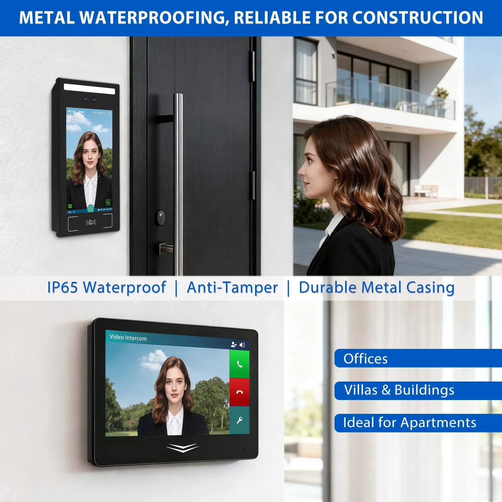 Smart 4.3"/7 Inch Touch Screen Video Intercom Indoor Unit, POE & WiFi, WEB Management, Alarm Input Output, Easy Installation