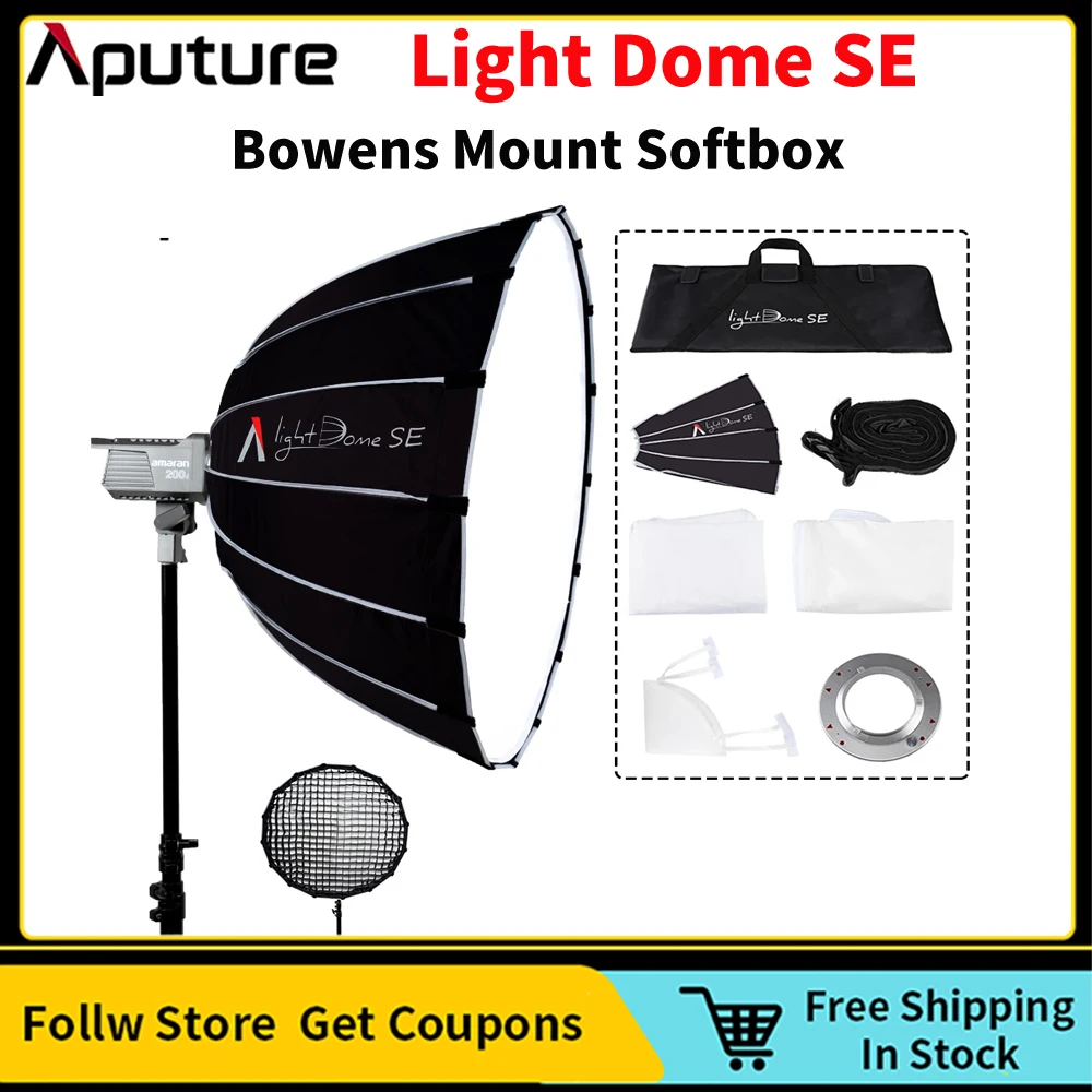 Aputure Light Dome SE Softbox Bowens Mount LED Light Lightweight Portable Flash Diffuser for 120DII 300DII Amaran 100 200D/X