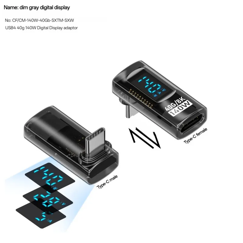 NNBILI PD 140 W USB C 90 Grad rechtwinkliger U-förmiger Typ-C-Adapter 40 Gbit/s Datenübertragung USB4.0 8K 60 Hz Video für Thunderbolt 3/4