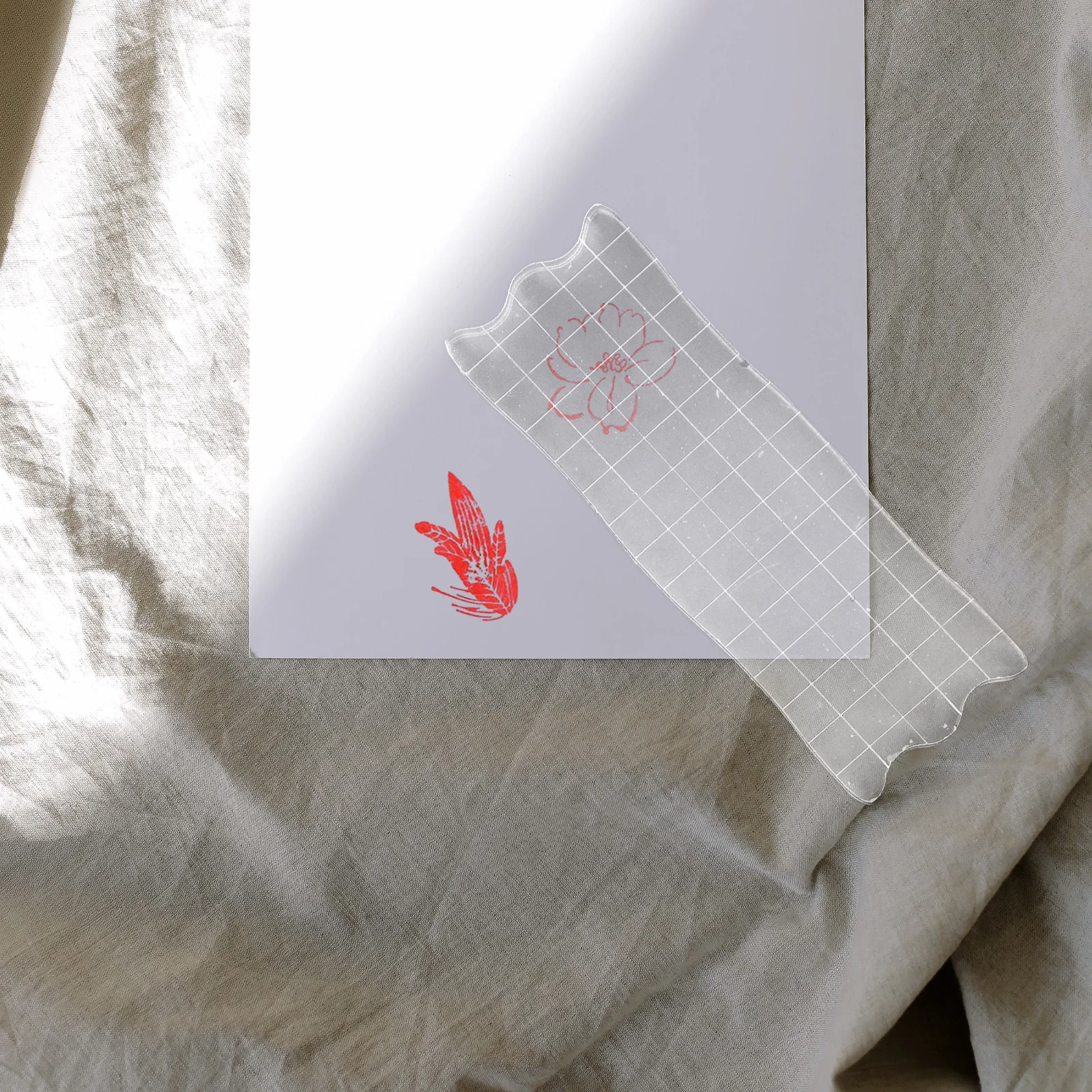 

7pcs Acrylic Stamp Block Pad Transparent Diy Stamping Tool Handle For Cards Notebooks Journals Invitations Seal Stamp Block
