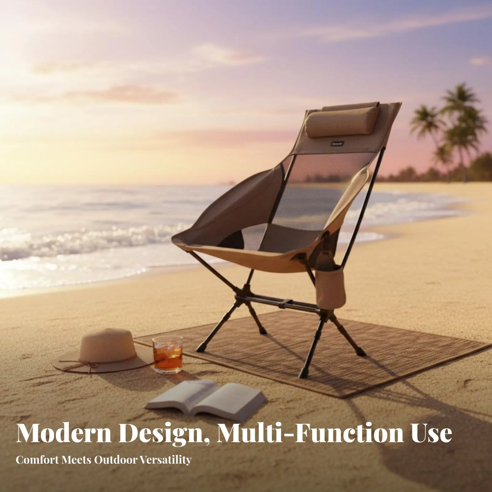 

Складное кресло Highrear Moon Chair: легкое, прочное, для пляжа, путешественников, походчиков, отдыха на природе