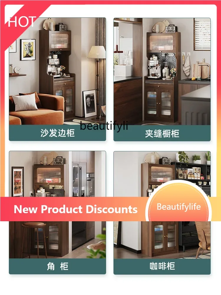 

A57 A57 Retro dining side cabinet integrated storage cabinet against the wall, household corner wall hole board dining cabinet