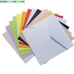 50PCS/LOT 15.8/12.7 /10 Square Kraft Multicolor Ordinary Invitation Paper Decorative Wedding Envelope Wholesale fast shipping