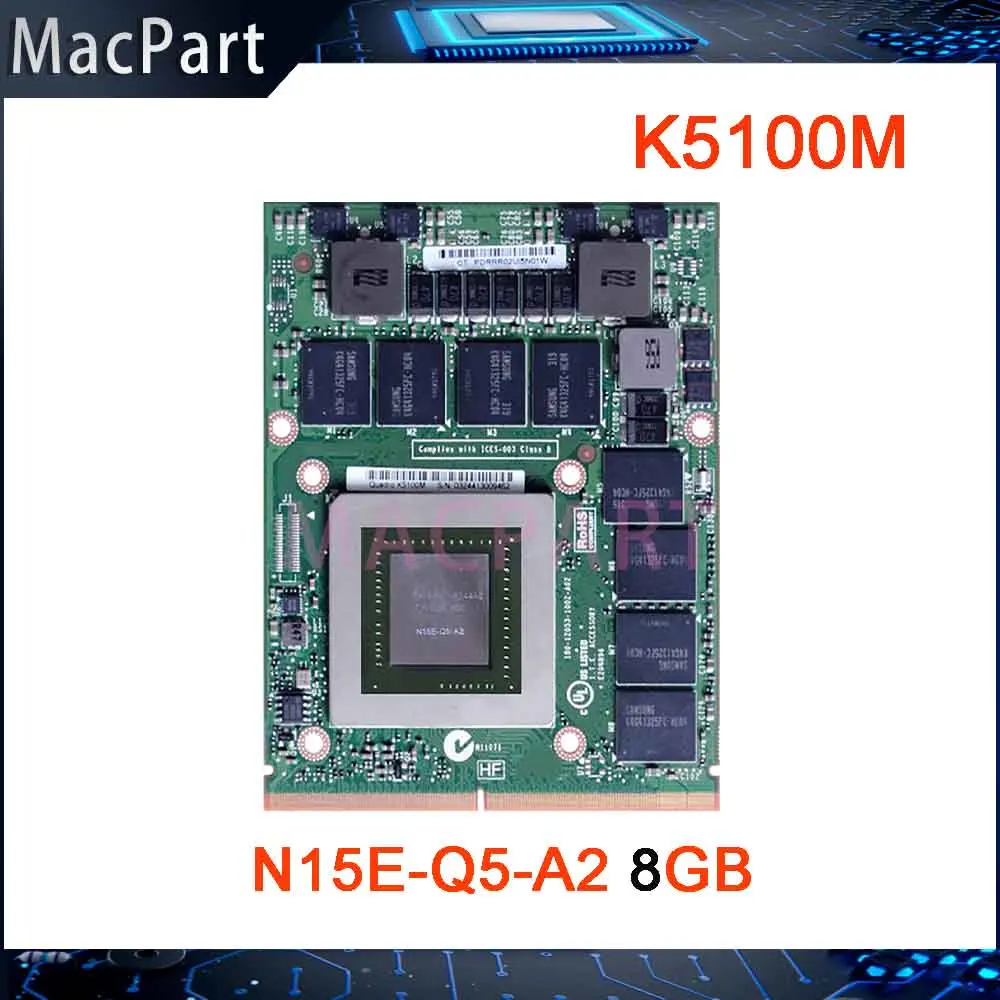 Quadro Graphics Video com Suporte x para Apple Imac K5100 K5100m Gddr5 8gb N15e-q5-a2 A1312 2010 2011 Ano