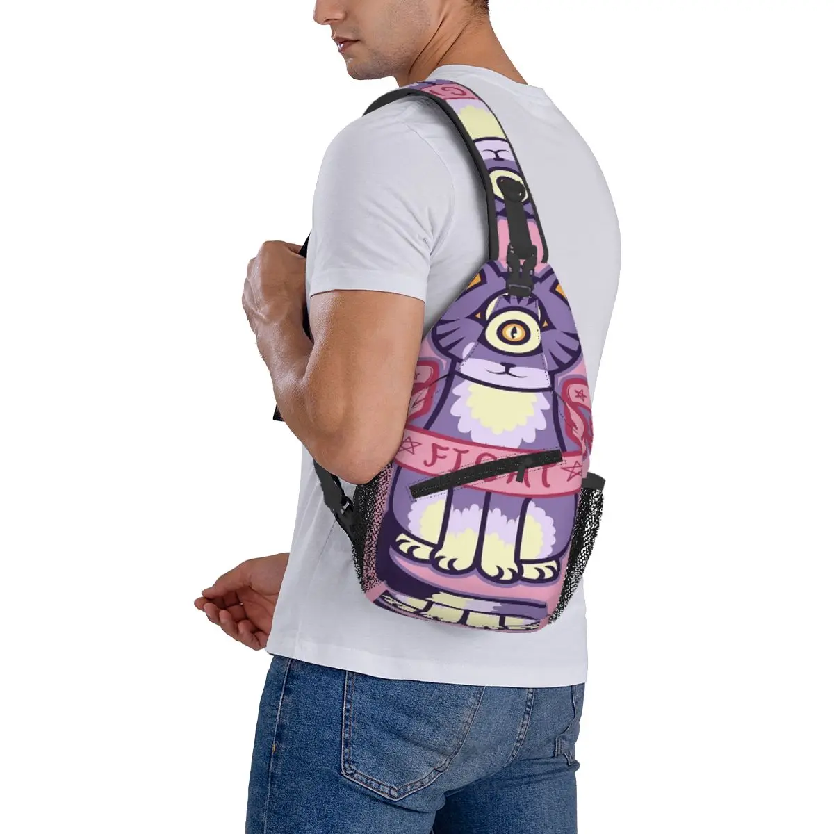 Psycat Beveelt Je Borsttas Gepersonaliseerde Polyester Stof Cross-Borst Tas Aanpasbaar