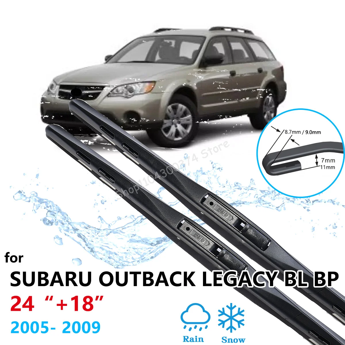 For Subaru Outback Legacy BL BP 2005 2006 2007 2008 2009 Front Wiper Brushes Window Cleaning Windscreen Auto Parts Accessories