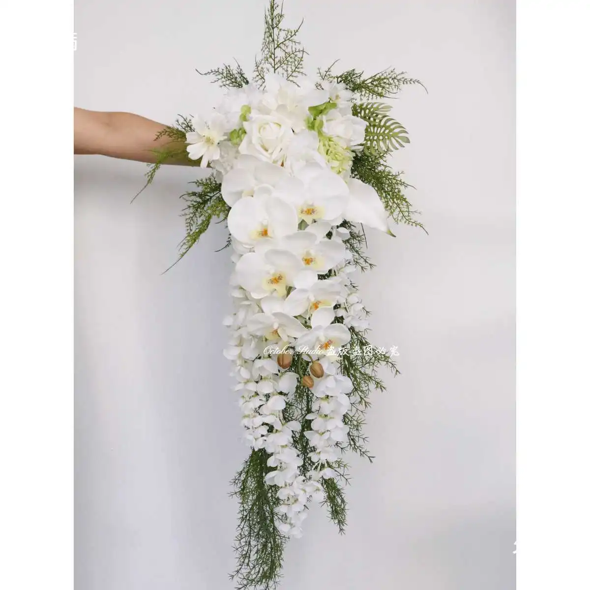 Sense waterfall simulation flower bouquet wedding bride photo studio photography props Mori simulation flower certificate bouque