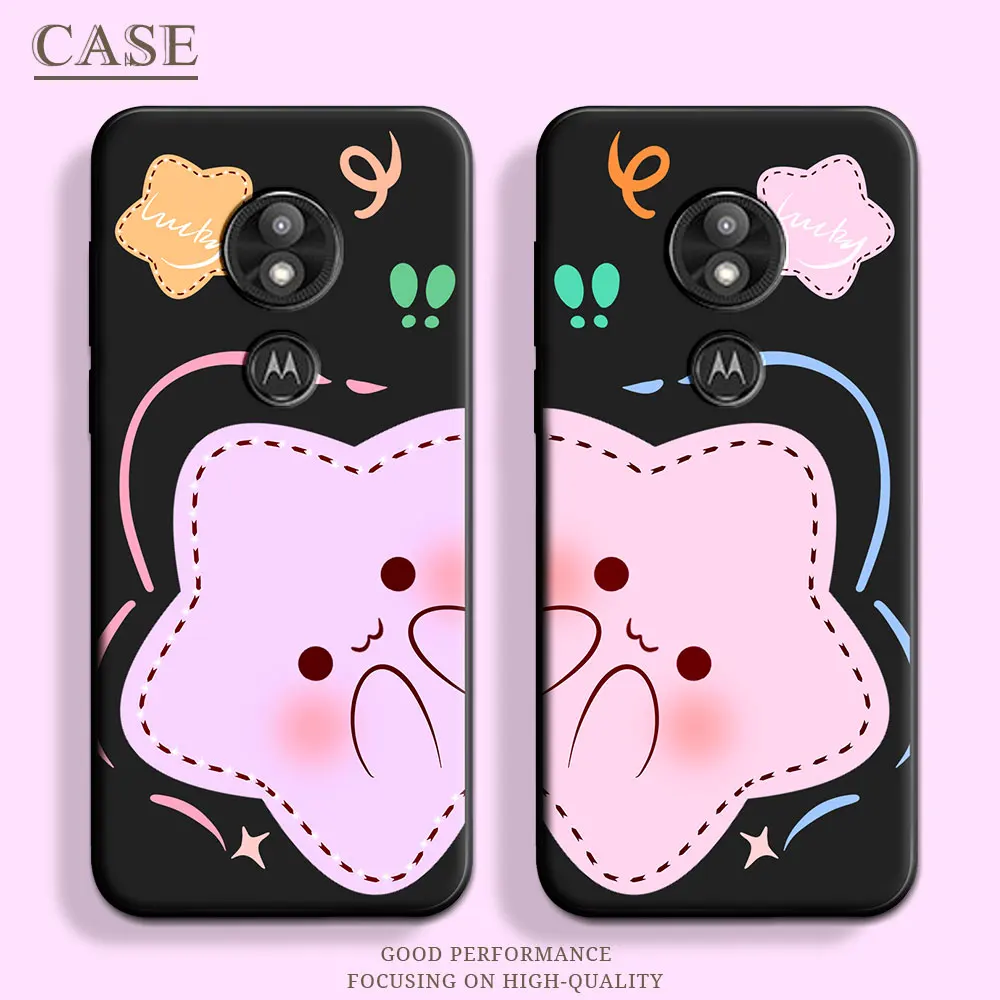 For Moto E5 E6 Play Case Butterfly Soft Silicone Couple Stars TPU Floral Phone Case For Motorola Moto E6 Play Fashion Back Cover