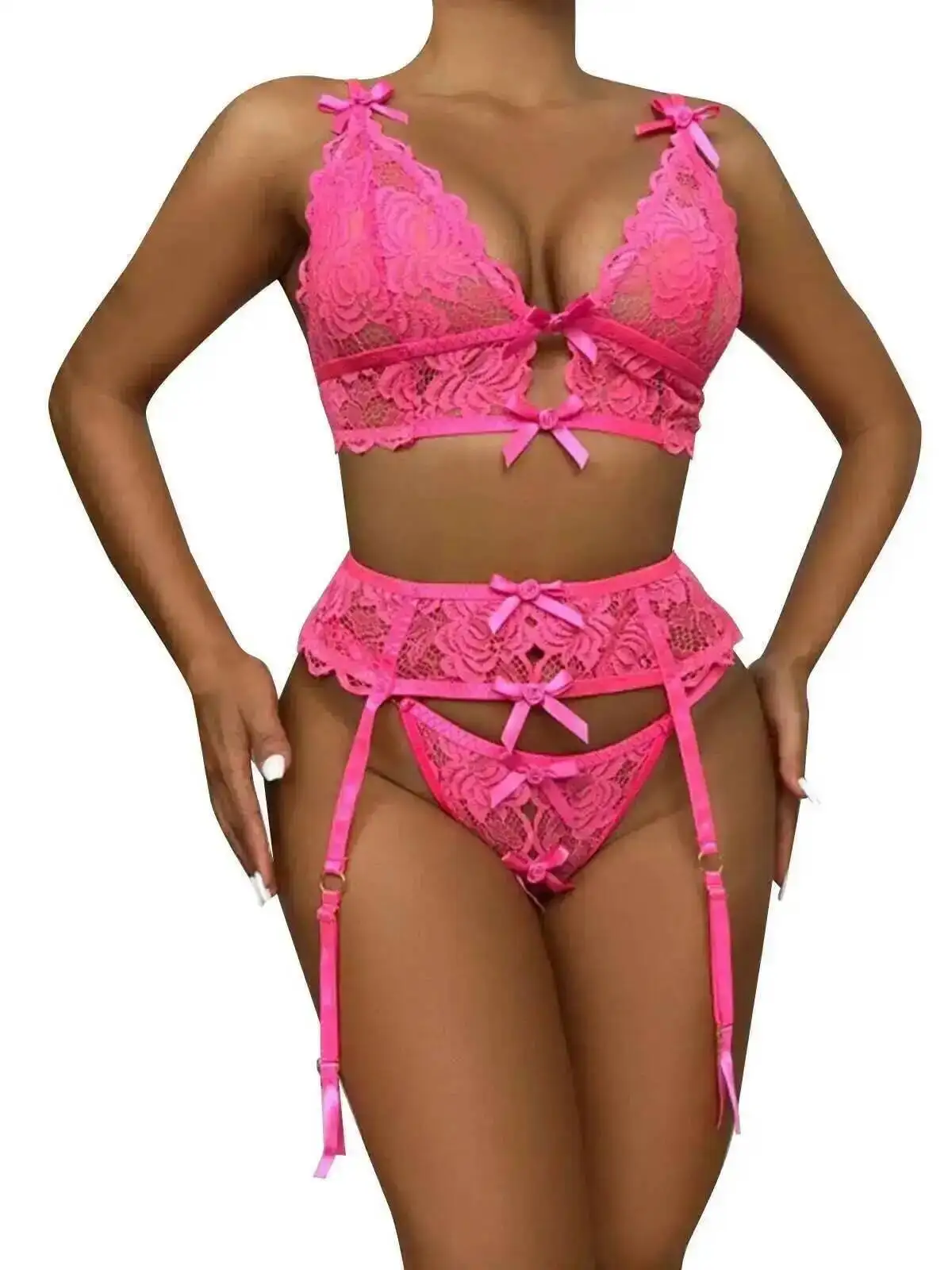 

Sexy Lace Mesh Bikini For Spa & Hot Springs Water Sports Cruise Trip Backless Deep V Suspenders Sleeveless Bikini Charming GA2O