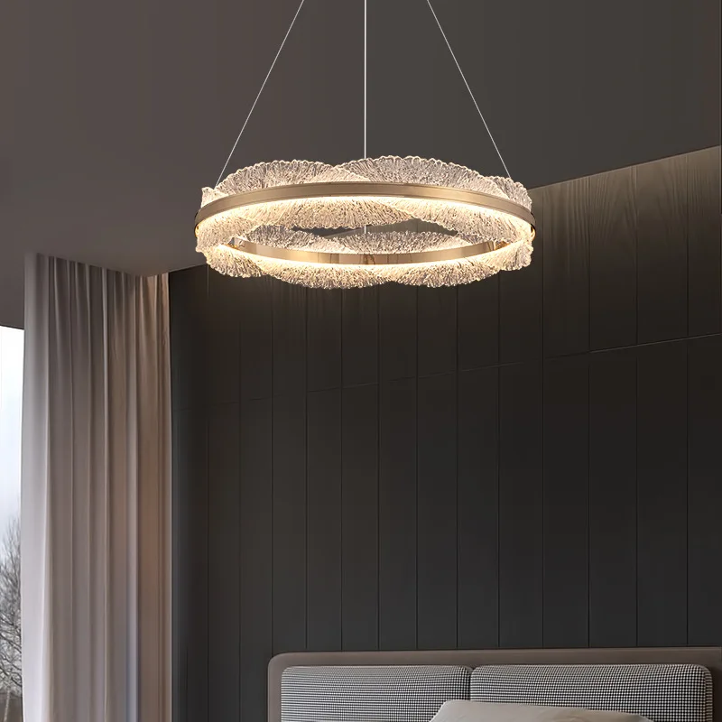 

Modern light luxury living chandelier round led hall designer creative model room bedroom dining lighting