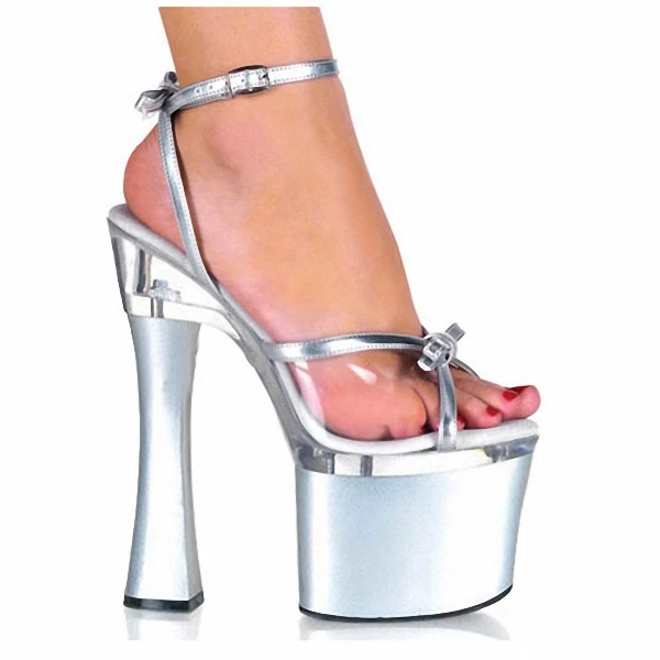 Shining Silver 18CM Sexy Super High Heel 7 inch Platforms Pole Dance sandals Star Model Shoes sexy Wedding Shoes