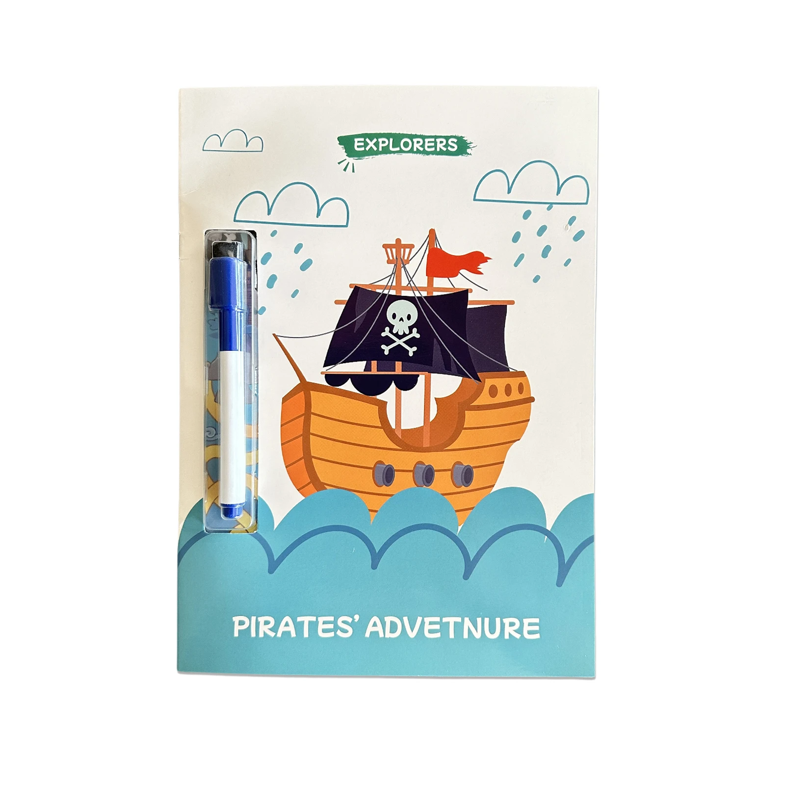 English Children's Puzzle Book 3-6 years old Intelligence Training Help the Pirates Find the Treasure With Erasable Pen Gift