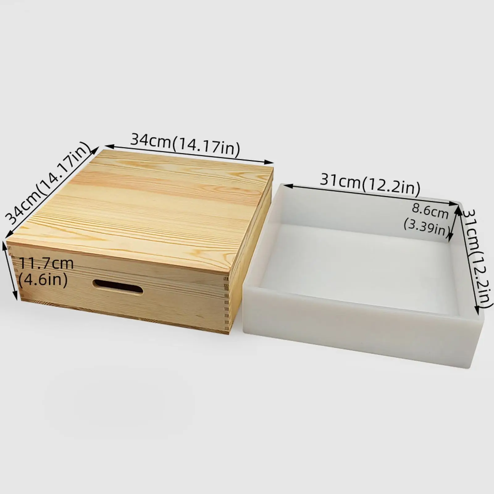 Wooden Box Soap Making Mould Square Silicone Mold for Handmade Cold Process Soap DIY Baking Pan Resin Candle Craft Supplies