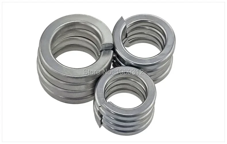 20-100 قطعة DIN127 M1.6 M2 M2.5 M3 M3.5 M4 M5 M6 M8 M10 M12 GB93 304 قذائف من الفولاذ المقاوم للصدأ وسادة قفل الربيع غسالة مطاطا طوقا