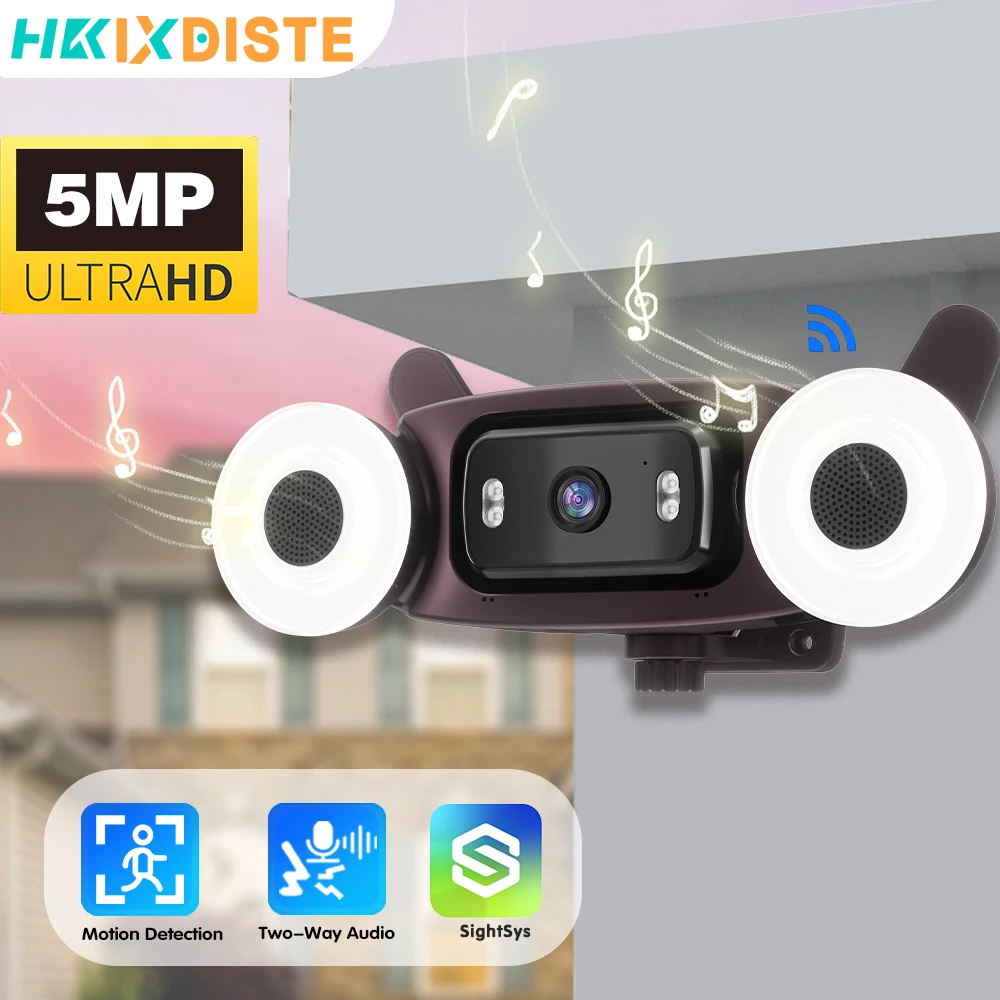 

5MP Speaker Camera All-In-One Machine Camera Outdoor WiFi IP Camera Outdoor Waterproof Cam Surveillance Security Camera