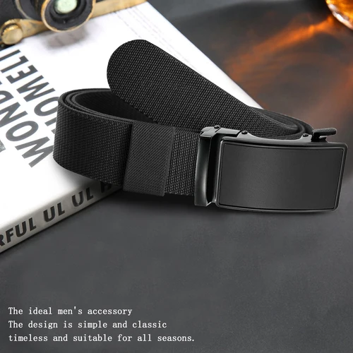 Imagen 2 del producto Nuevo cinturón elástico para deportes de Golf, cinturón táctico con hebilla automática de Metal, cinturón militar de nailon elástico resistente para hombres, cinturones de talla grande de 115-135CM