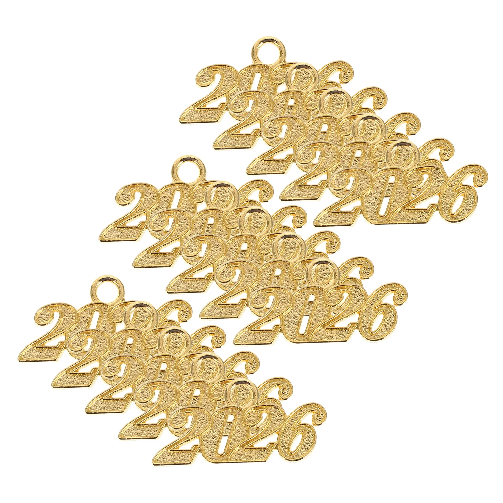 

100Pcs 2026 Graduation Charms Metal Tassel Pendants Year Number DIY Jewelry Bracelets Keychain Accessories Tassel Charm