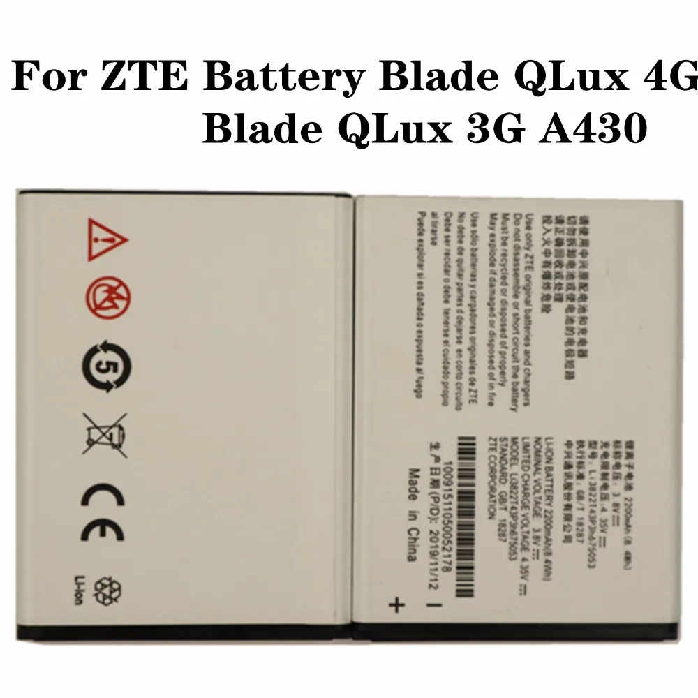 

New 3.8V Li3822T43P3h675053 Battery For ZTE Blade QLux 4G / Blade QLux 3G Beeline Pro A430 Phone Replacement Battery 2200mAh