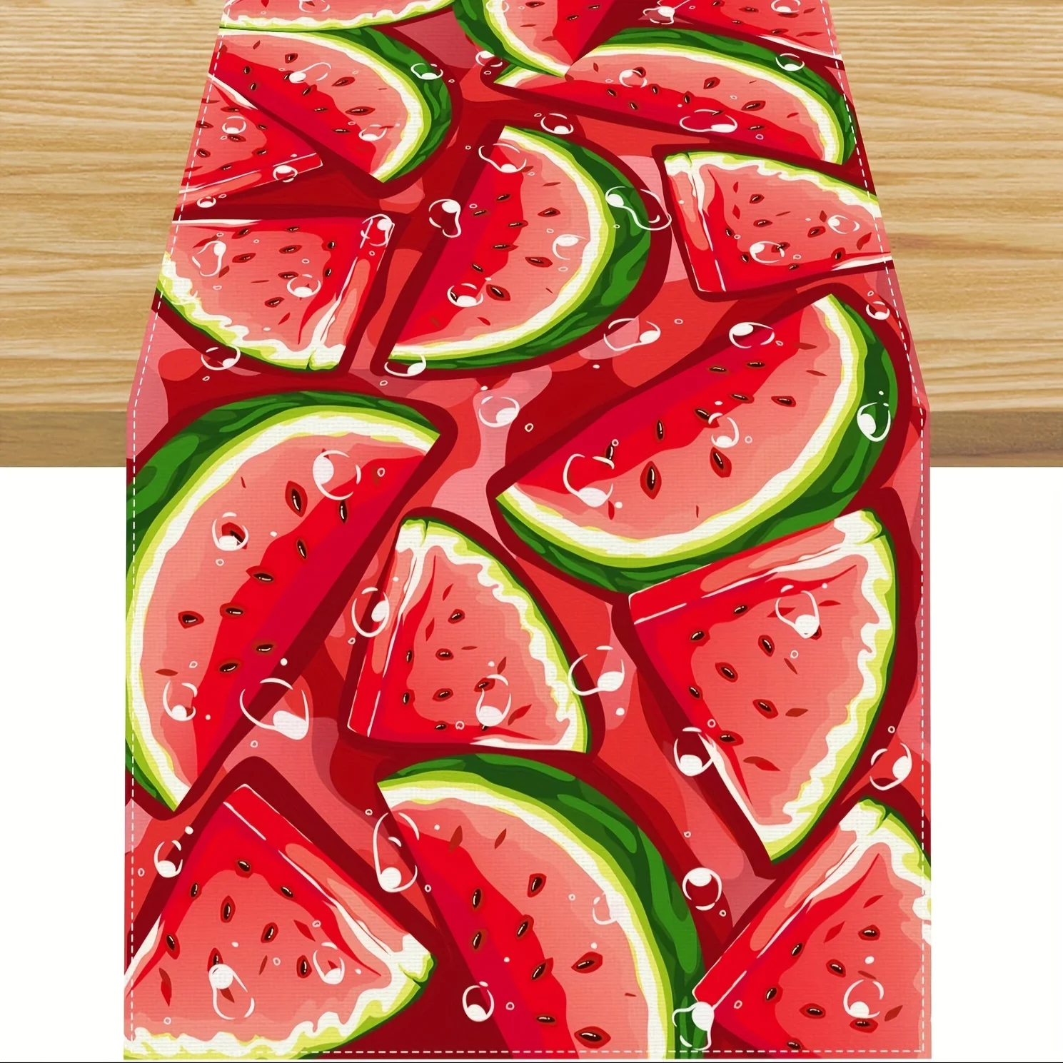 1 Piece Watercolor Watermelon Table Runner, Suitable for Farmhouse, Indoor, Kitchen, Celebrations, Table Decoration, Restaurant and Banquet Decoration Supplies