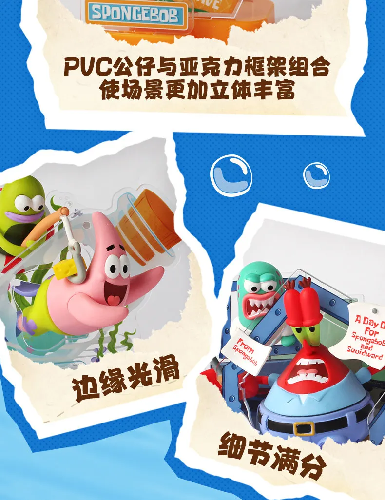 Anime Spongebob Patrick Star Squidward Quincy Tentacles Eugene H. Krabs Figur Reise-Momente Serie Blind Box Spielzeug – Detail 12