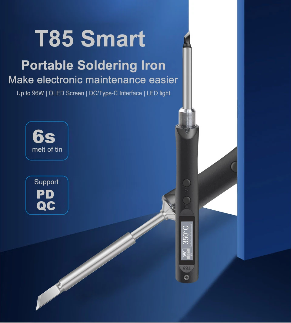 T85 96W Repair Tool Welding Solder Rework Station Heat Pencil Smart Portable Solder Iron Tips With TS101 Iron Tip