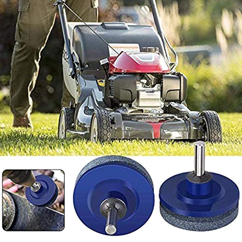 6Pack Lawn Mower Sharpener Lawnmower Blade Sharpener Grinder Wheel Stone For Power Drill Hand Drill