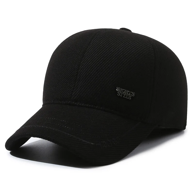 New Men Warm Thick Autumn Winter Baseball Caps Male Sport Visors Earflaps Dad Snapback Cap Hat For Men