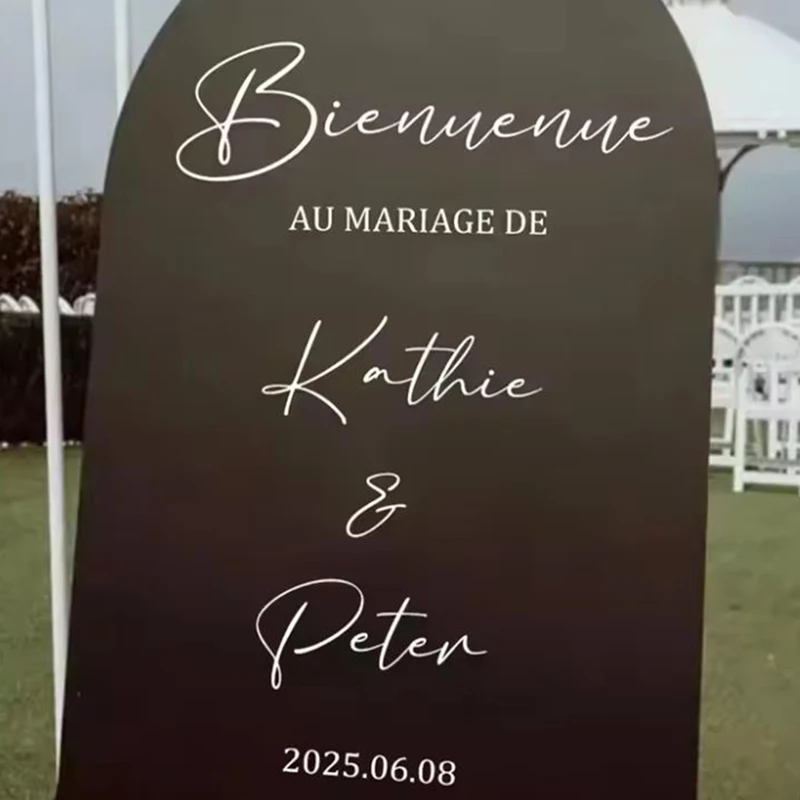 

Customized Spanish Wedding Sign Stickers Personalized Mirror Decal Welcome to Our Wedding Vinyl Decals