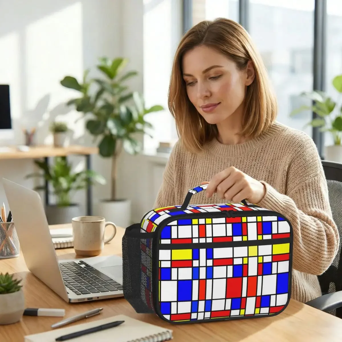 Piet Mondrian De Stijl Insulated Lunch Bag for Kids School Cooler Thermal Food Box Tote Portable Lunch Boxes Container