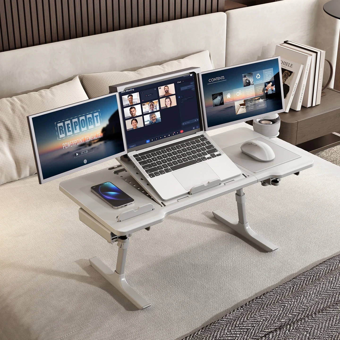 Ergonomic Chair Armrest Desk Attachment Foldable Laptop Table Mobile Office Workstation Accessory