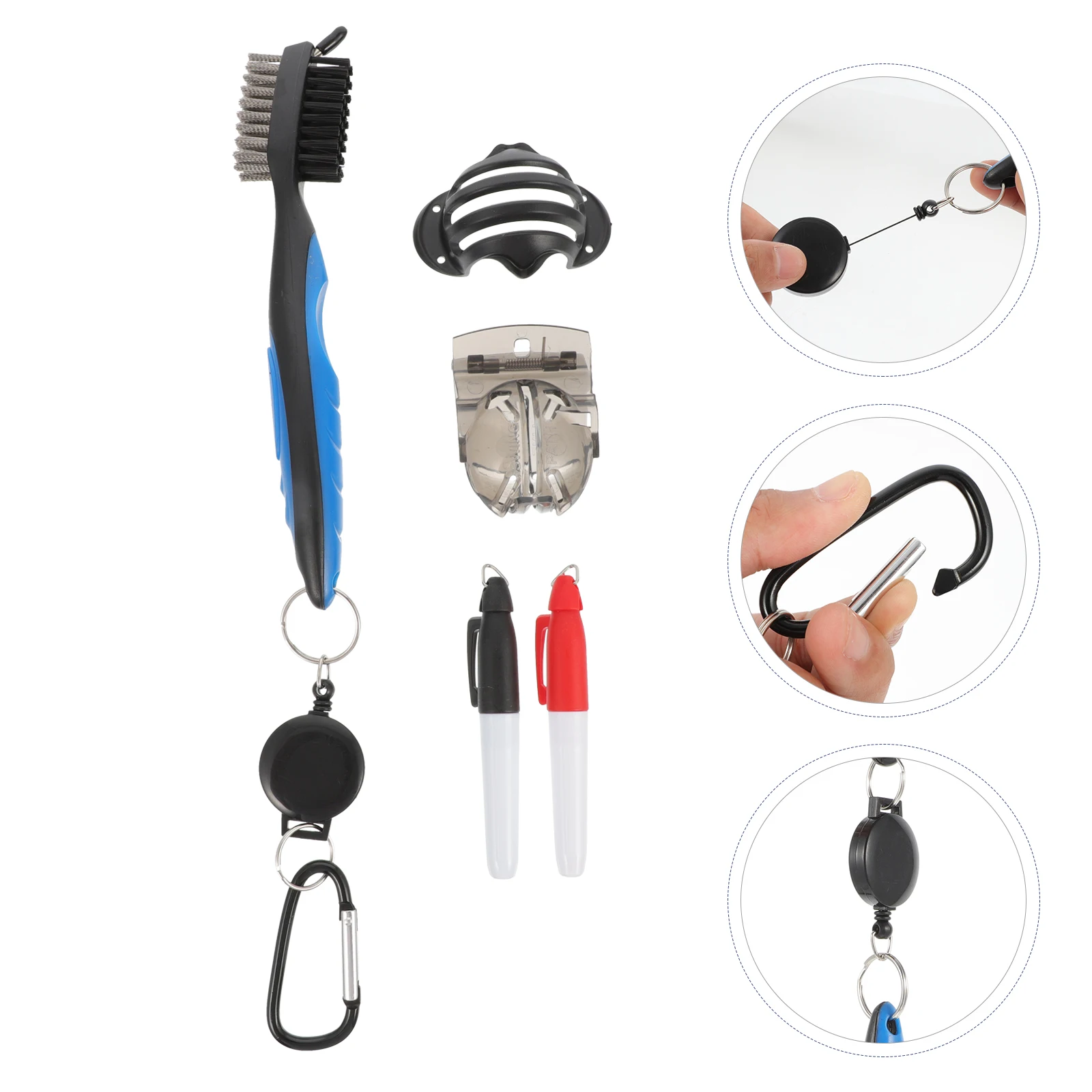 

Golf Ball Line Marker Plastic Brush Steel Surface Cleaner Compact Size Durable Long Lasting Use Easy Operation Golfs Kit