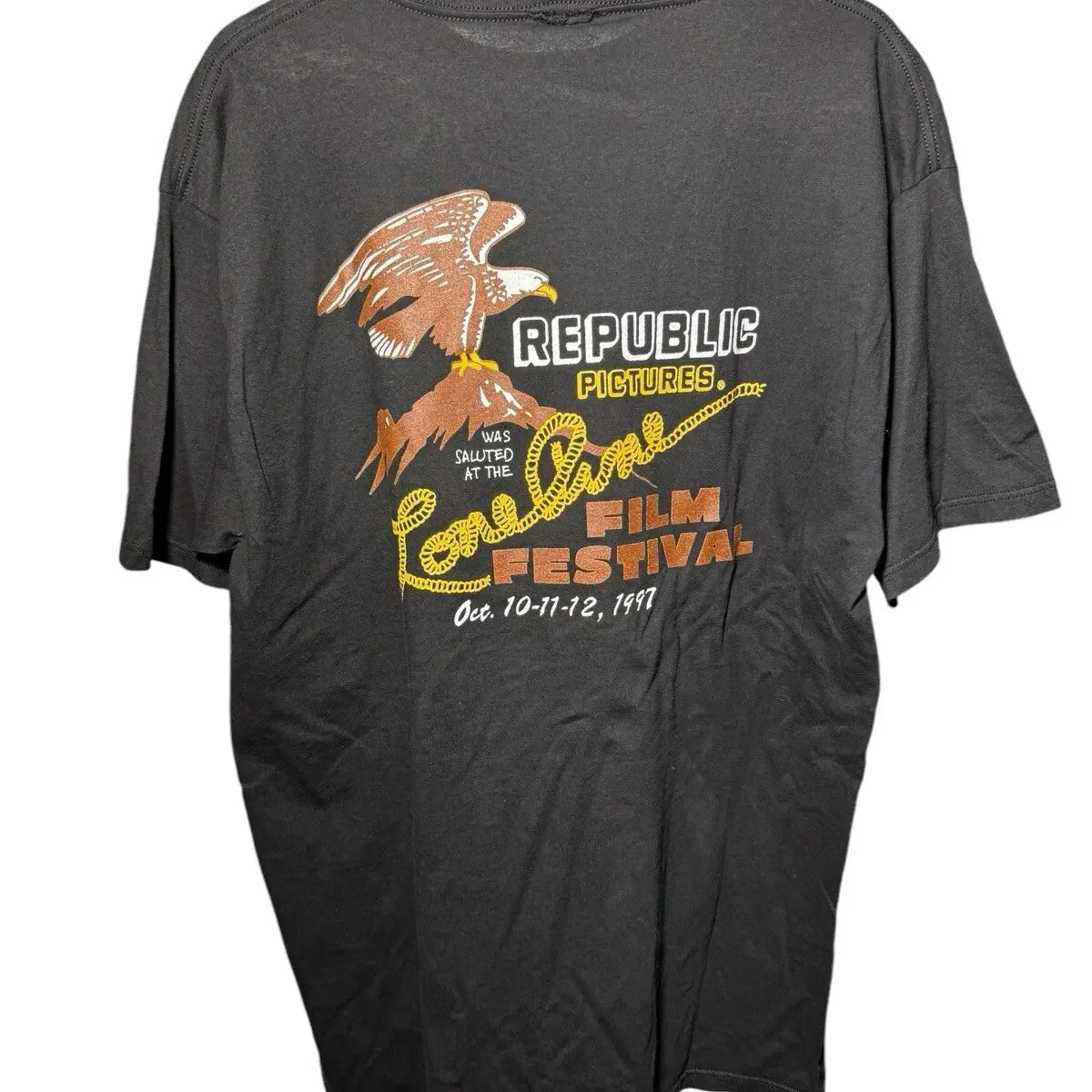 Vintage 1997 Republic Pictures Film Festival T Shirt Sz XXL Dbl Sided Very Rare vintage Washed Stretched Casual Soft