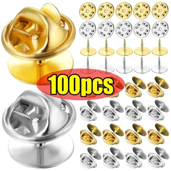 DIY Broş Taban Pimleri Tırnak Kravat Tack Yaka Pin Geri Debriyaj Dağılım Metal Kelebek Toka Sıkma Yuvarlak Tutam Klip Takı Araçları