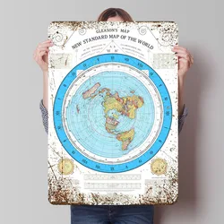 2023 Restored Gleason Map Tinplate Sign Map Poster Decoration Living Room Decor Items Aesthetic Home Interior Decoration Plates