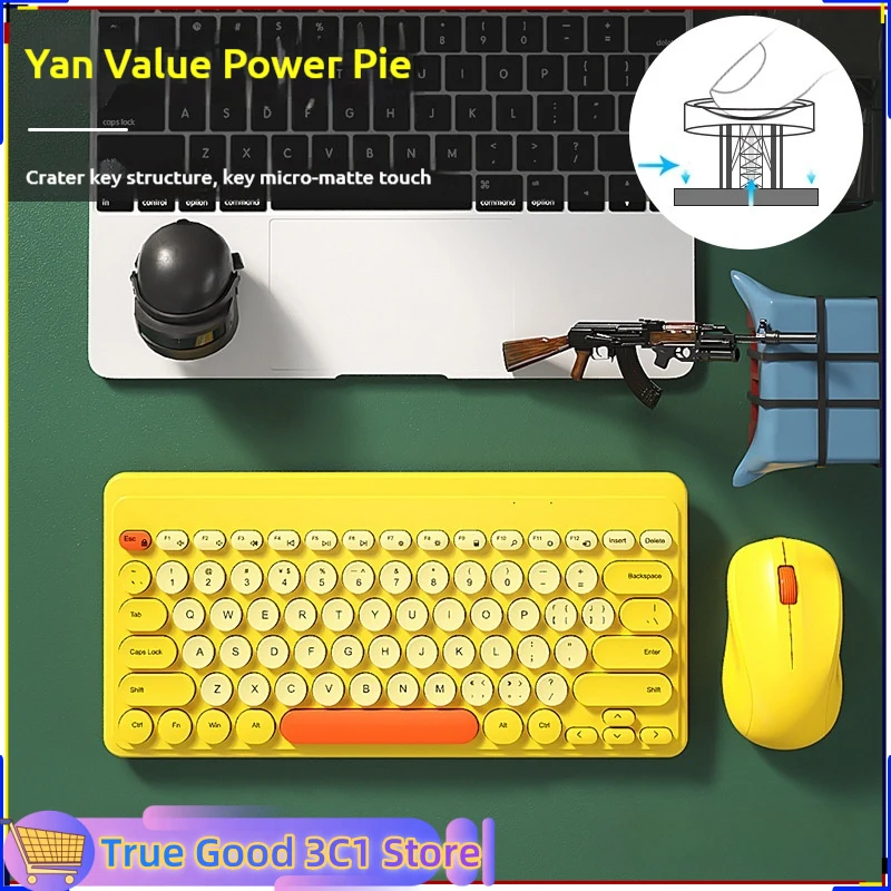 2.4ghz Usb Wireless Mini Keyboard Mouse 1200dpi Retro Punk Button Ergonomic Multimedia Silent Keyboard Tablet Desktop Laptop Pc