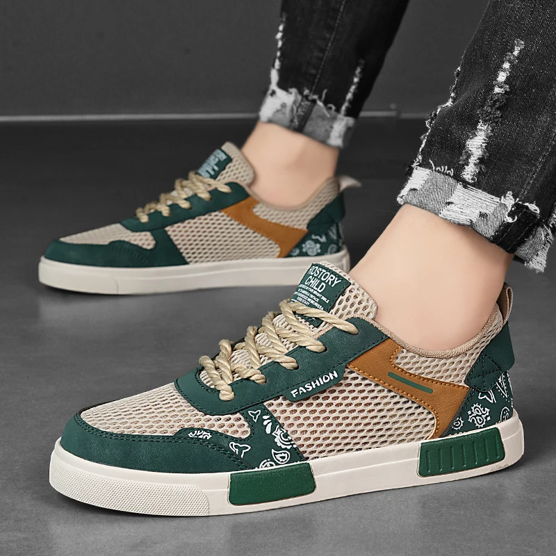 

Hot Sale Fashion Men's Summer Sneakers Big Size 47 Lightweight Casual Men Shoes Breathable Mesh Men's Skate Shoes Vulcanize
